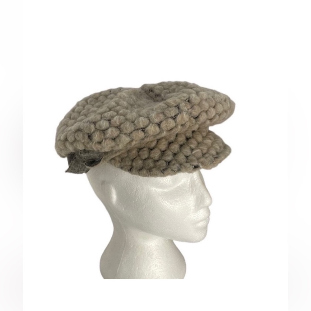 Lafenice neutral wool textured winter warm newspaper boy hat unisex bohemian
